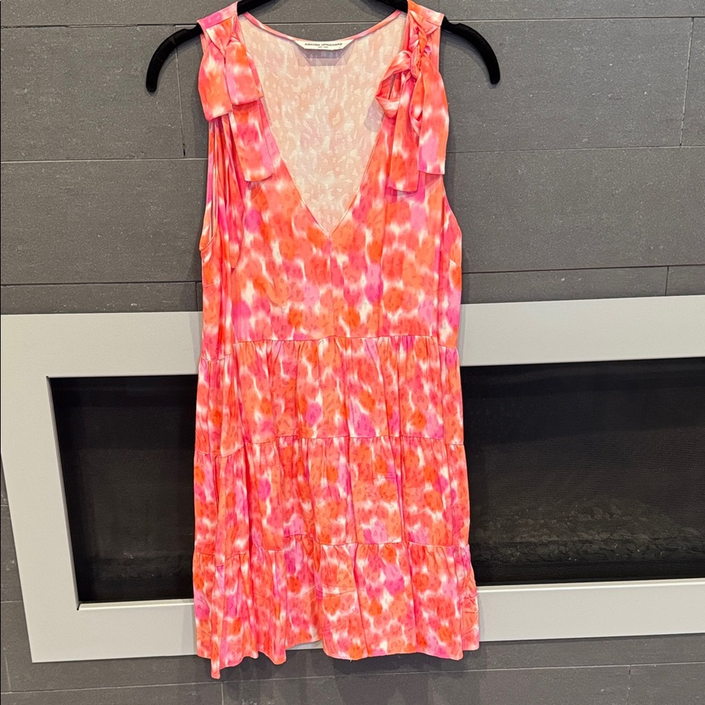 Amanda Uprichard Pink and Orange Mini Dress